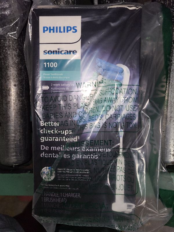 Photo 1 of **NO BRUSH**
PHILIPS Sonicare 1100 Power Toothbrush, Rechargeable Electric Toothbrush, White Grey HX3641/02