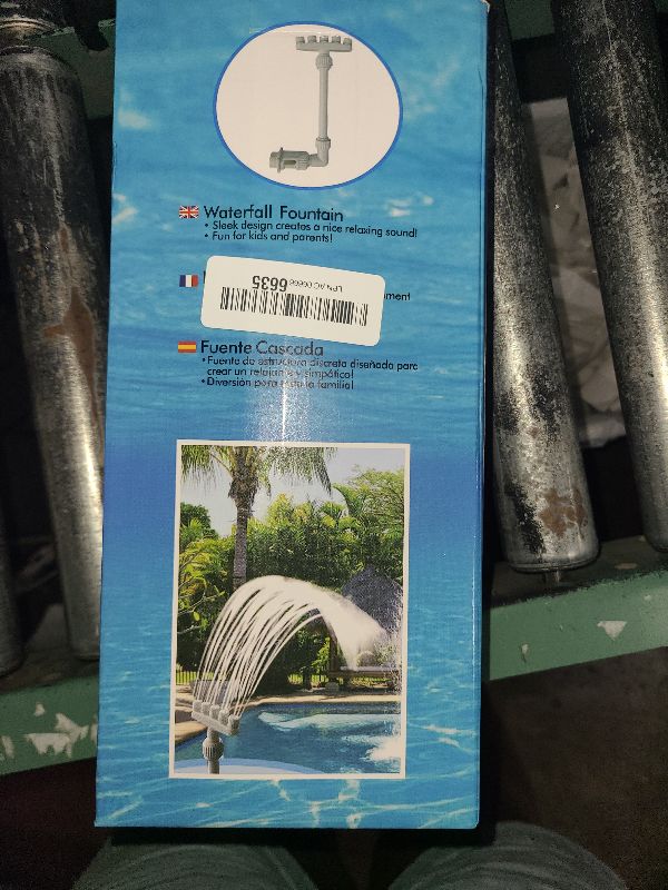 Photo 1 of 360°Adjustable Pool Fountain for Above Ground and Inground Pools,Five Nozzles Waterfall Sprinkler for Cooling & SPA Relaxation, Fun High-Pressure Swimming Pool Spray Accessories, White with 2 Adapter