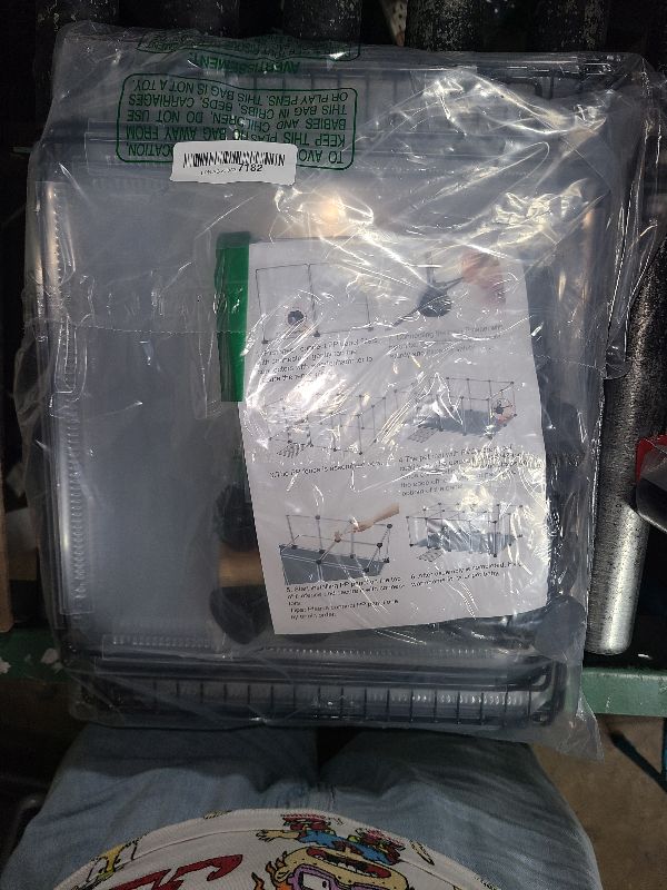 Photo 1 of 20 Panels Small Animals Playpen, Transparent Pet Playpen with Waterproof Mat,Portable Plastic Enclosure Cage for Baby Chicken, Guinea Pigs, Bunny, Ferrets, Hamsters, Hedgehogs for Indoors Outdoor