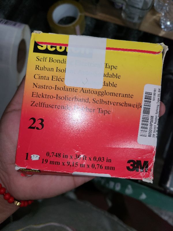 Photo 1 of 3M Scotch Rubber Splicing Tape 23, 3/4 in x 30 ft, Black, Professional Premium Grade, Self-Fusing (EPR based) Rubber Electrical Insulating Tape, Highly Conformable, MRO, Electrical Construction,1 Roll