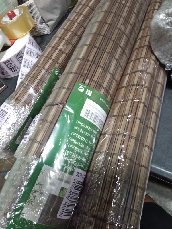 Photo 1 of  Bamboo Curtain,Bamboo Blinds for Windows,Roman Roller Blinds,Cordless Design,for Doors/Kitchen,Customizable (Color : 91x183cm/36x72in)