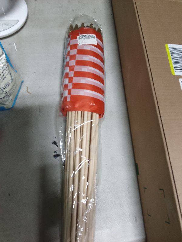 Photo 1 of 25 Pack Small American Flags on Stick 8x12 Inch/Mini American USA Flags/US Handheld Stick Flags Spear Top (25, 8x12 Inch)