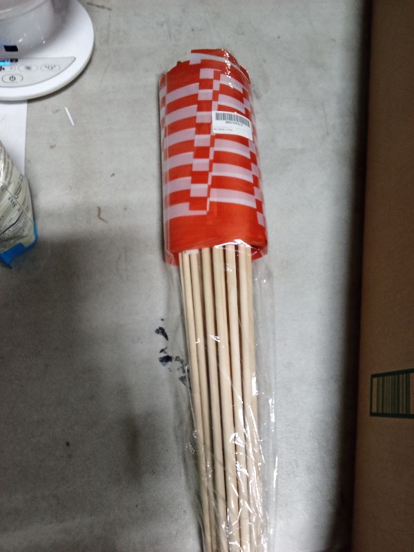 Photo 1 of 25 Pack Small American Flags on Stick 8x12 Inch/Mini American USA Flags/US Handheld Stick Flags Spear Top (25, 8x12 Inch)