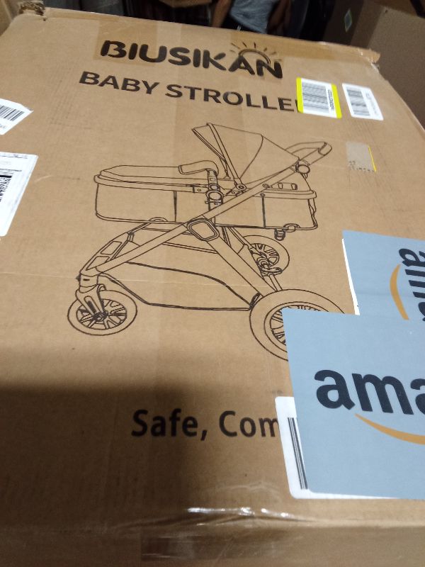 Photo 1 of 6-in-1 Convertible Baby Stroller with Bassinet Mode - Toddler Stroller w/Footmuff, Rain Cover, Cup Holder & Large Storage, Newborn w/All-Scene Large Wheels, Reversible Seat(Black)