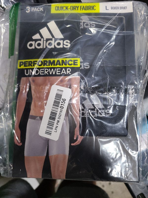 Photo 1 of adidas Men's Microfiber Boxer Briefs Underwear Multipack – Athletic, Moisture Wicking, Stretch Fit & Tagless, Black/Light Onix Grey/P, Large