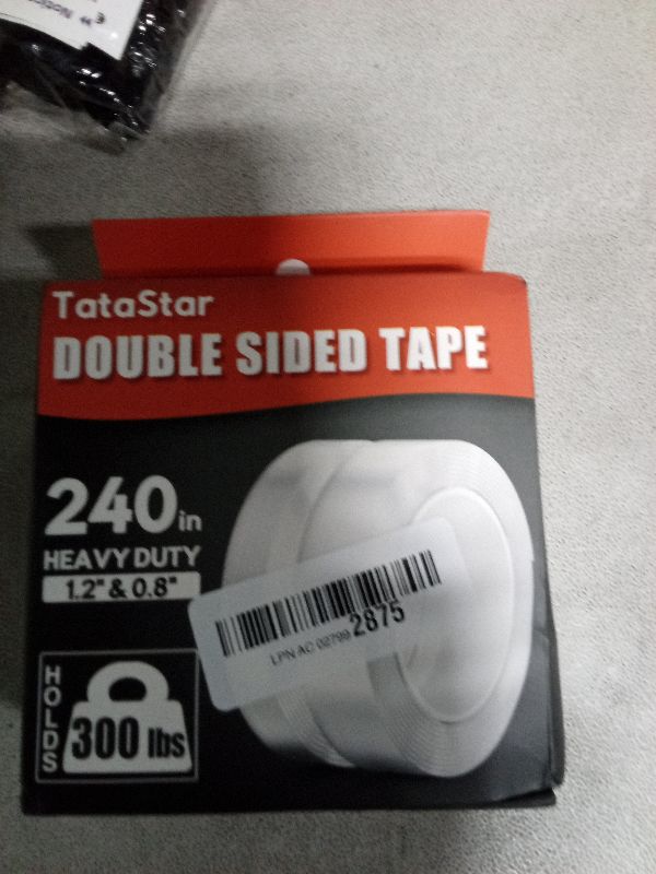 Photo 1 of 2 Rolls Double Sided Tape Heavy Duty - 240" x 1.2" & 0.8" - Removable Nano Tape for Poster Carpet Picture Hanging Strip Rug Wall Outdoor - Clear & Strong Adhesive Multipurpose Mounting Tape - 20 Feet