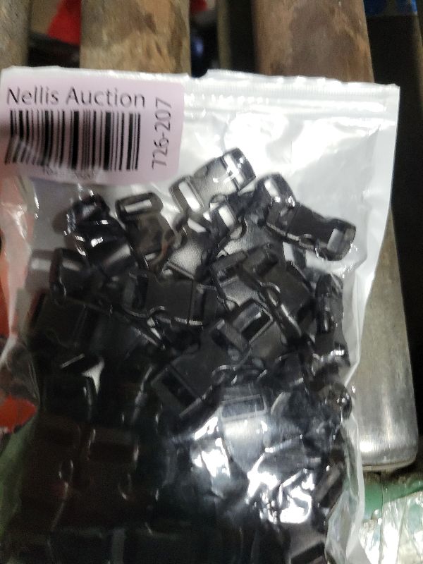Photo 1 of 100 Pack 3/8 Inch Curved Contoured Paracord Bracelet Clips Plastic Quick Side Release Buckles for Paracord Bracelets Clasps Masks Dog Collar Straps Accessories