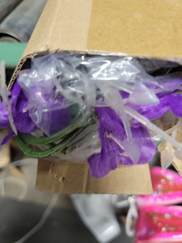 Photo 1 of 12pcs Artificial Wisteria Flowers 3.6 Feet/Piece Purple Dense Artificial Fake Wisteria Vine Ratta Hanging Garland Silk Flowers String Home Party Wedding Decor?Purple-Dense?