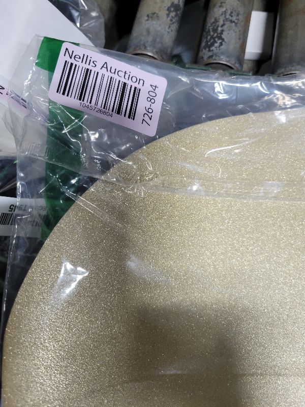 Photo 1 of 50PCS Light Gold Paper Placemats Disposable 13.4 Inch Shiny Golden Place Mats Round Decorative Glitter Table Mats for Birthday Wedding Holiday Party Decor Sparkle Dining Tableware