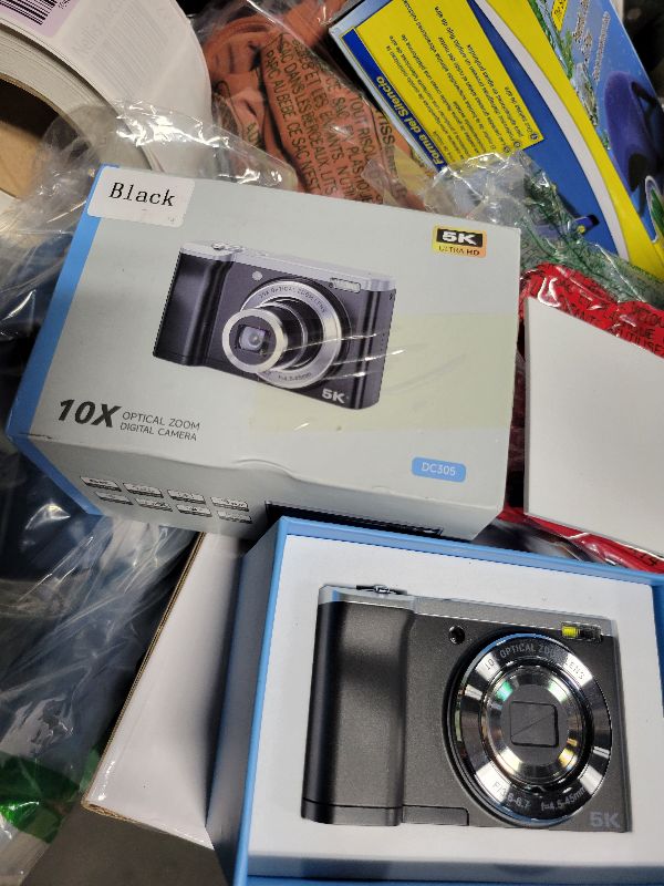 Photo 1 of 5K Digital Camera, 10x Optical Zoom Retractable Lens 16MP Front 12MP Rear 6 Axis Anti Shake Autofocus Selfie Vlogging Camera with, Portable YouTube Point Shoot Camera