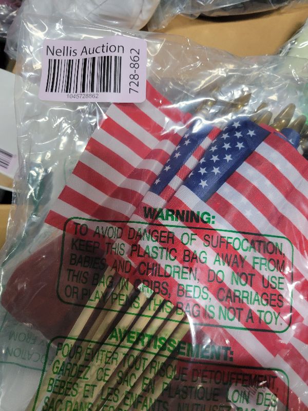 Photo 1 of 12 Pack Small American Flags on Stick Small US Flags/Mini American Flags for Outside 4x6 Inch American Hand Held Stick Flags with Kid-Safe Spear Top, Patriotic Veterans Day Decorations, 4th of July Decorations