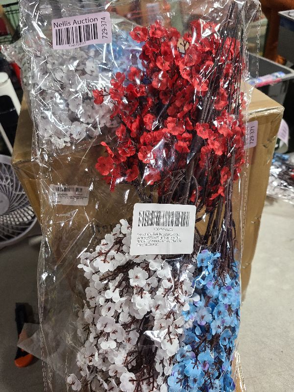 Photo 1 of 4th of July Table Decorations, Patriotic Handmade 12Pcs Artificial Flowers Red Blue White Patriotic Picks for Fourth of July Memorial Day Veterans Day Home Office Table Centerpiece Decor Gift