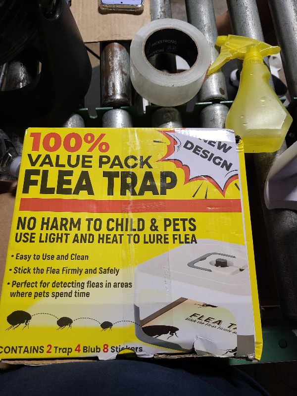 Photo 1 of 2 Pack Flea Traps for Inside Your Home, Flea Light Traps for Home Indoor with 4 Bulbs and 8 Sticky Discs, Bed Bug Trap Safe to Pets and Kids