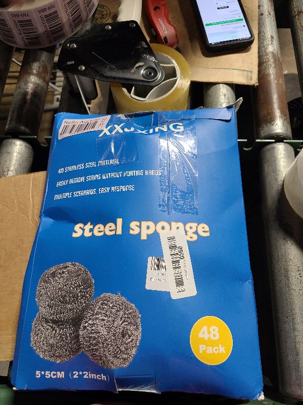 Photo 1 of 48 Pack Stainless Steel Scourers Sponges by XXJXING,Steel Wool scrubbers for stoves, pots, Cooker Hoods, etc. That are Difficult to Clean (48 Pack-10 Gram)