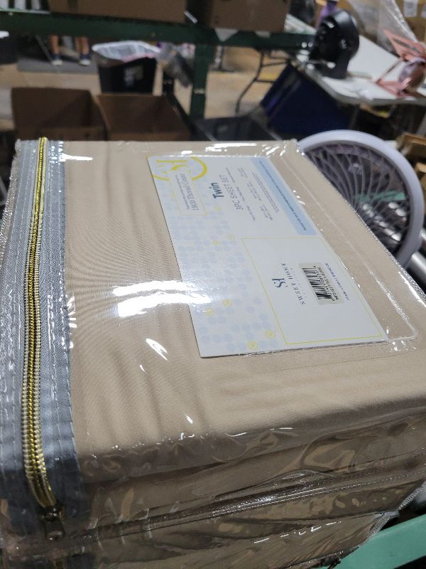 Photo 1 of  Sweet Home Collection 3 Piece 2000 12 Colors Collection Egyptian Quality Deep Pocket Bed Sheet Set, Twin, Camel 