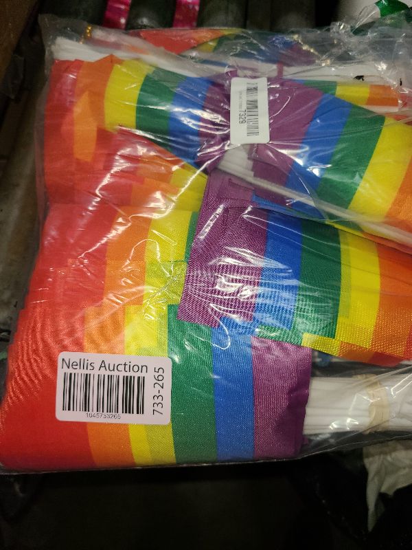 Photo 1 of 200 Pcs Gay Pride Flags Mini Rainbow Flag Lesbian Flag LGBT Flag USA American Rainbow Flag Small Hand Held Rainbow Stick Flags for Gay Flags Parade Festival Party Decorations(Stylish Style)