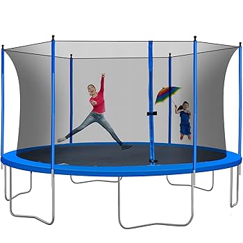 Photo 1 of 16FT Trampoline with Safety Enclosure Net, Basketball Hoop and Ladder, Large-Scale Trampoline for Kids/Adluts Family Jumping Outdoor Workout