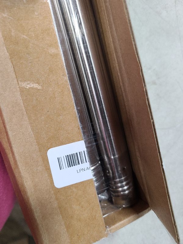 Photo 1 of 2 Pack Silver Tension Curtain Rod for Windows 28 to 48 Inch,7/8"Small Shower Curtain Rod for Bathroom,Pressure Spring Tension Curtain Rod No Drilling for Closet Doorway Kitchen