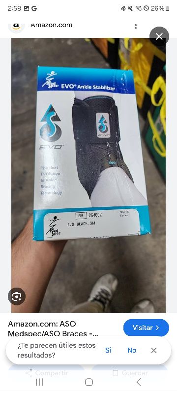 Photo 1 of 
Brand: Med Spec
4.2
4.2 out of 5 stars
(191)
ASO EVO Ankle Stabilizer Brace (Small - Black) by Medspec/ASO Braces 