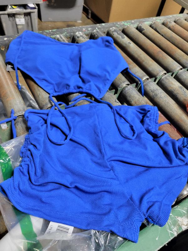 Photo 1 of  Womens Halter Bra Top & Tie Side Bikini Bottom & Cover Up Dress, Bathing Suits Swimsuits For Women
