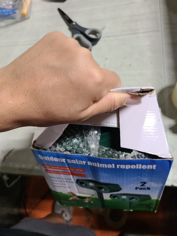 Photo 1 of 2Pack Deer Squirrel Rabbit Cat Repellent Outdoor Solar Ultrasonic Animal Repeller Waterproof Raccoon Deterrent with Motion Sensor to Keep Dog Skunk Possum Rodent Coyote Out of Garden Yard Farm