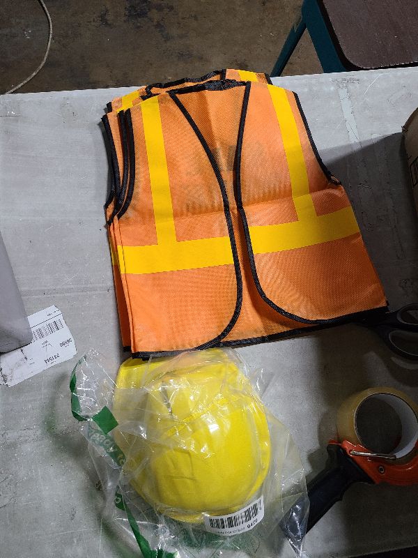 Photo 1 of 5Pcs Construction Vest for Kids Party Favors Hard Hat Construction Dressing Up Supplies Construction Funny Worker Costume for Birthday Party.