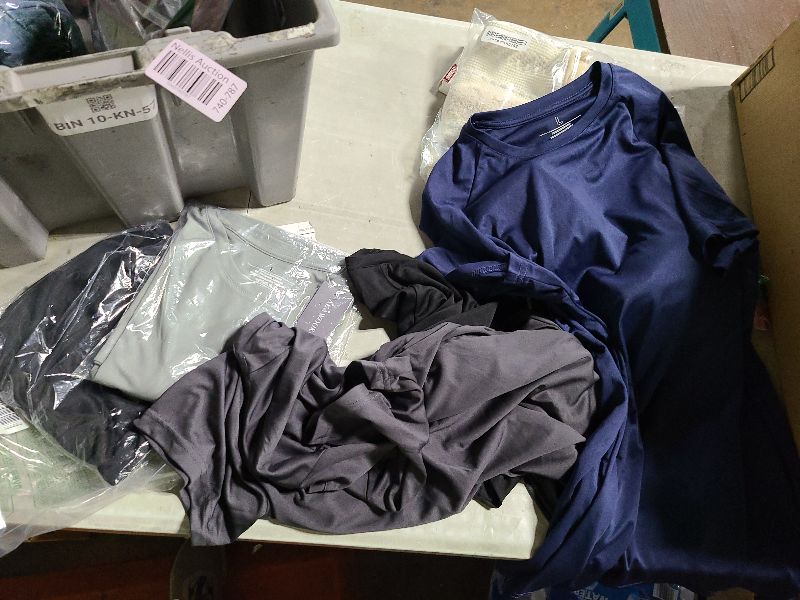 Photo 1 of 5 Pack Men's Dry Fit T Shirts Athletic Running Gym Workout Short Sleeve Tee Shirts for Men size Large 