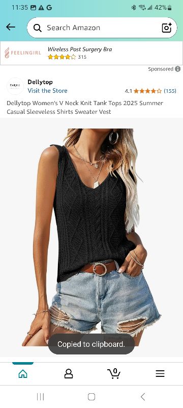 Photo 1 of  Women's V Neck Knit Tank Tops 2025 Summer Casual Sleeveless Shirts Sweater Vest L 