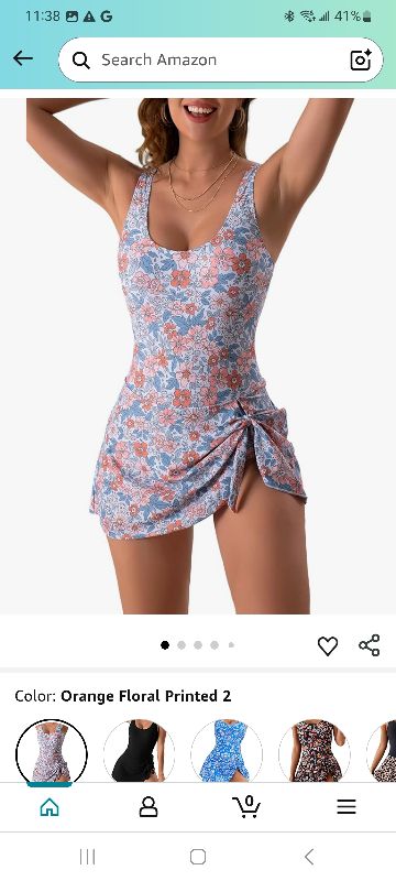 Photo 1 of  One Piece Swimdress Swimsuits for Women Tummy Control Swim Dresses Skirt Bathing Suit M