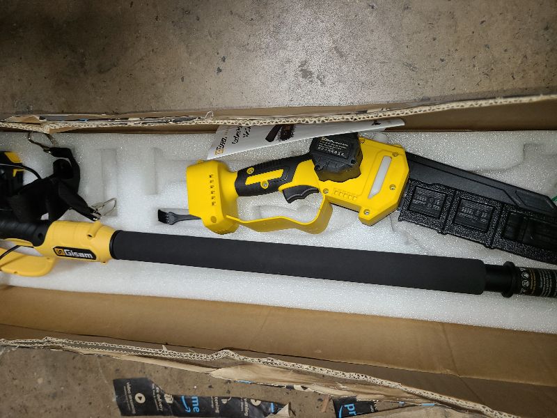 Photo 1 of 2-in-1 Electric Pole Saws for Tree Trimming,8" Mini Chainsaw Cordless with Extension Pole, 1000W Brushless Motor,Auto Oiling,15.58 FT Max Reach Extension Pole for Outdoors Pruning with 2×Batteries