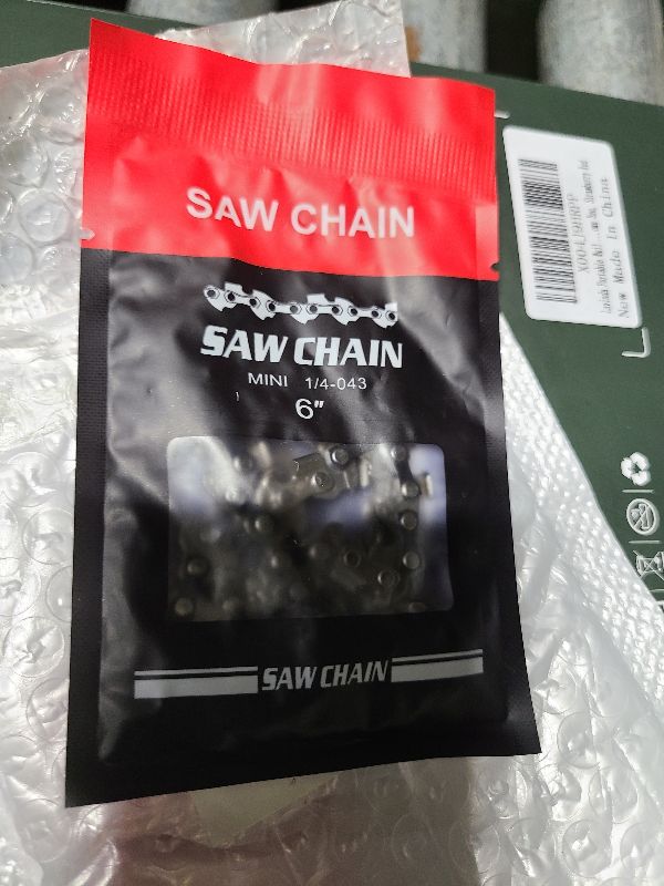 Photo 1 of 6 Inch Chainsaw Chain Replacement - 1Pack 6'' Chainsaw Saw Chains for Mini Chainsaw,043" Gauge, 1/4" LP Pitch, 38 Drive Links