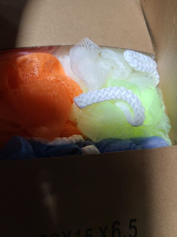Photo 1 of 10 Pack of Bath Loofah Shower,Small Size Sponge Pouf Body Scrubber Exfoliator Scrubber Ball,Mesh Bath and Shower Sponge for Kids Women Men Body Wash Bathroom