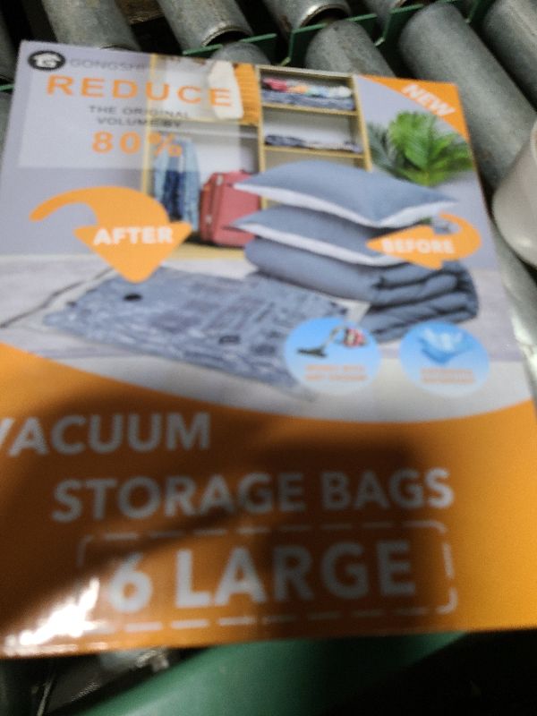 Photo 1 of 6 Large Vacuum Storage Bags,Plastic Packaging Bags,Space Saver Sealer Compression Bags for Blankets, Comforters, Pillows, Clothes Storage
