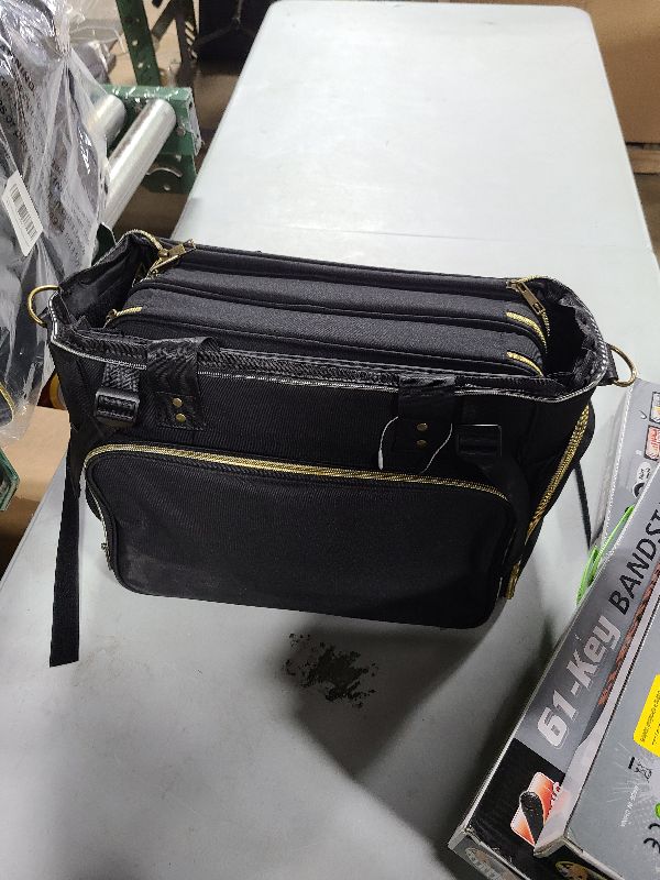 Photo 1 of  Teacher Tote Bag with Accordion File Organizer Pocket, Large Teacher Work Utility Bag for Women, Black(Patent Design)