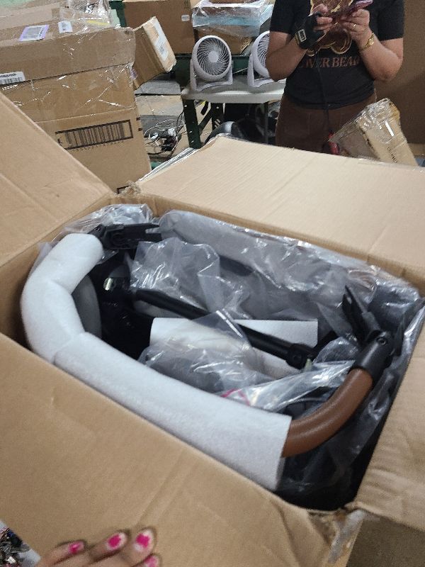 Photo 1 of Baby Stroller with One-Click Fold, Toddler Travel Stroller with Adjustable Backrest Footrest, Compact Stroller with All Wheel Suspension, Sun Canopy, Black