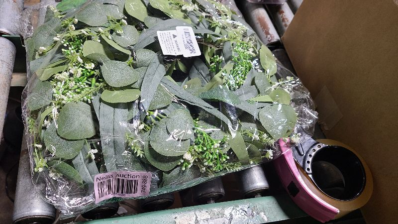 Photo 1 of 24-26 inch Large Eucalyptus Wreaths for Front Door, Handmade Artificial Spring Summer Wreath for Home, Farmhouse,Wall Decor,Outside All Seasons