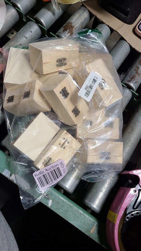 Photo 1 of 12 Pieces Small Wooden box Unfinished Wood Treasure Boxes with Lid for DIY Crafts (3.5 x 2.1 x 1.9 In)