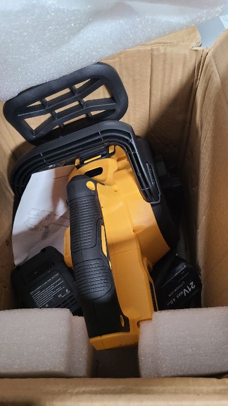 Photo 1 of 12-inch Cordless Chainsaw Brushless, 2 * 4.0Ah Battery, Tool-free Chain Tension & Auto Lubrication