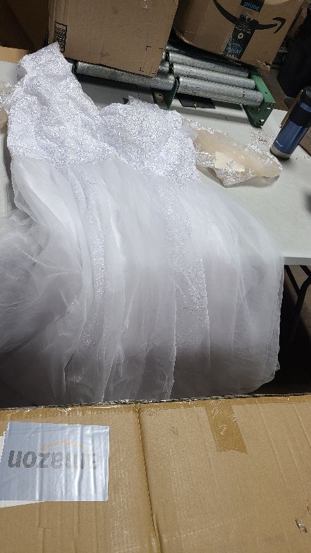 Photo 1 of 2025 V Neck Juliet Short Sleeve Empire Waist Wedding Dress Hollow Back Zipper Bohemian Lace zice18 w
