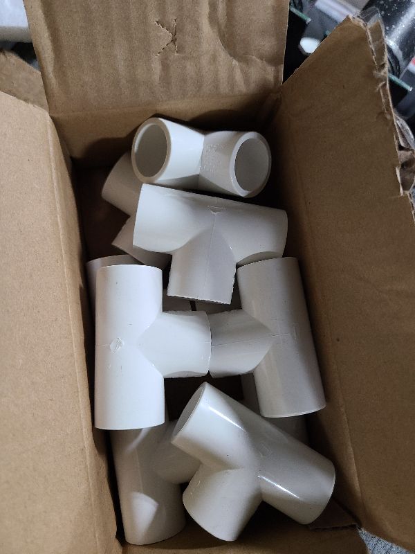 Photo 1 of 10Pack 3 Way 1/2 Inch Tee PVC Pipe Fittings Connector SCH40 Furniture Build Grade PVC Corner Fittings Elbow Fittings for DIY PVC Shelf Garden Support Structure Tent Connection
