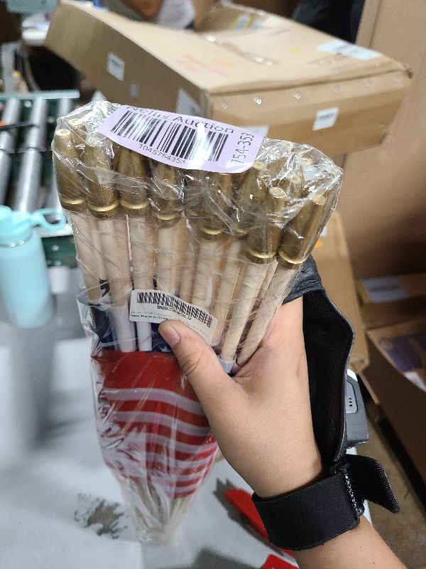 Photo 1 of 25 Pack Small American Flags on Stick 8x12 Inch/Mini American USA Flags/US Handheld Stick Flags Spear Top (25, 8x12 Inch)
