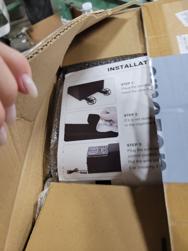 Photo 1 of Center Console, Upgraded 7-Color Mood Lighting Center Console Organizer, Rear Bench Seat Armrest with Fast Phone Charging, Back Bench Seat Storage Box for Car Minivan Van Truck