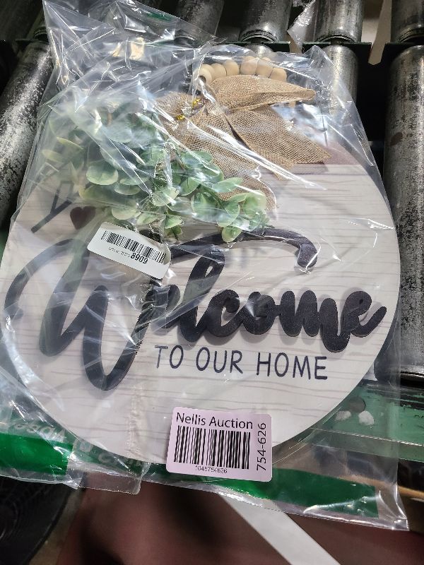 Photo 1 of 12 Inch 3D Welcome Sign for Front Door- Farmhouse Welcome Door Sign for Front Porch Decor?Wooden Door Decorations Outdoor Hanging Home Signs?Door Wreaths for Front Door Outside All Season