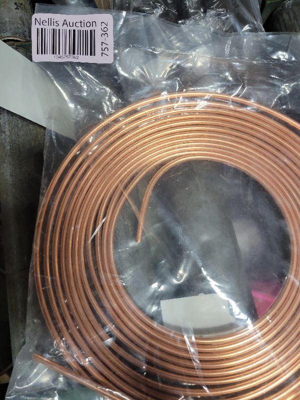 Photo 1 of 25 ft 3/16 Copper Coated Brake Line Kit Complete Replacement Brake or Fuel Tubing (Includes 16 Fittings), Easy to hand bend (.028) Wall Thickness, SAE Thread, Rust Proof