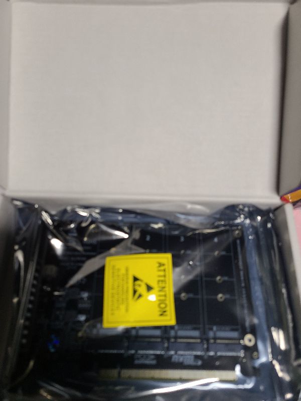 Photo 1 of 4 Port NVMe to PCIe Host Controller Expansion Card, M.2 NVME to PCIe X16 Adapter, Support 2230 2242 2260 2280, System Free Drive, 4×32Gbps, with Mounting Accessories (ph44)