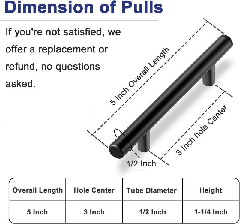 Photo 1 of  HBL' 10 Pack | 3 Inch Center to Center Matte Black Cabinet Pulls Kitchen Cabinet Handles,Made of Stainless Steel,Ideal for Cabinet,Drawer,Cupboard and Wardrobe. 