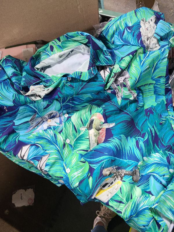 Photo 1 of 99TIMORO Wars Movie Hawaiian Shirt, Space Button Short Sleeve Top, Warship Themed
Size2xl