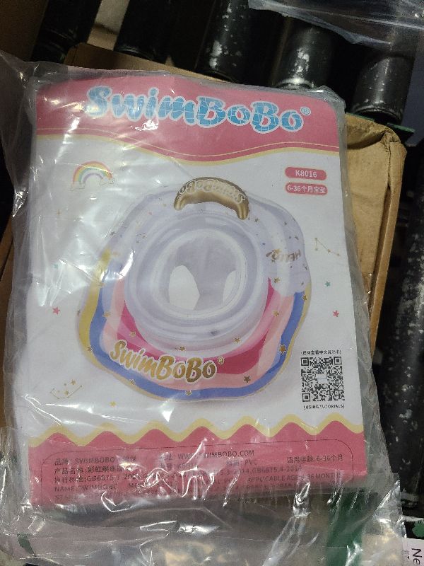 Photo 1 of Swimbobo Inflatable Baby Swimming Float with Safe Seat for Age 6-36 Months Toddler (Rainbow)