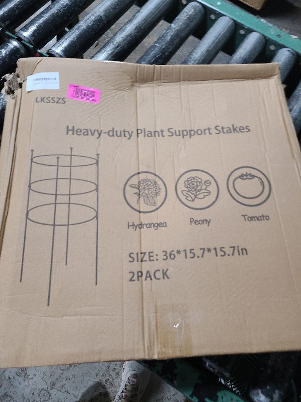 Photo 1 of 2 Pack Peony Cages and Supports, 36 Inch Heavy-Duty Metal Garden Plant Support Stakes, Large Plant Support Ring for Outdoor Peonies, Rose, Ornamental Flower Garden Cage