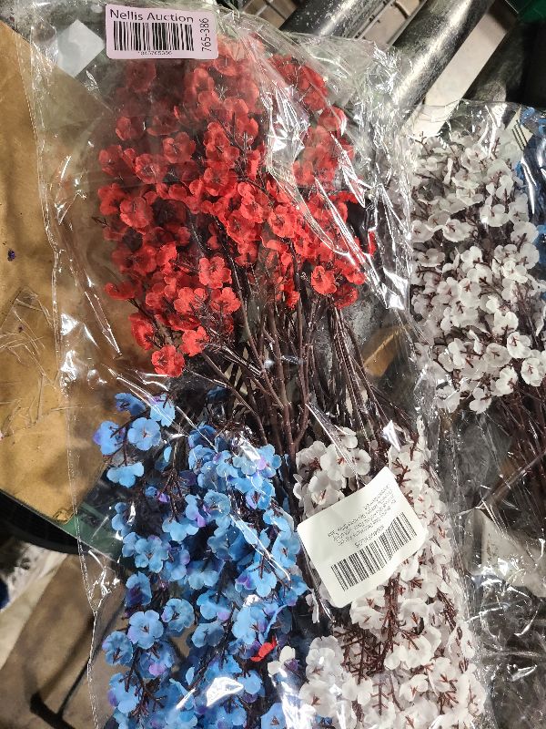 Photo 1 of 4th of July Table Decorations, Patriotic Handmade 12Pcs Artificial Flowers Red Blue White Patriotic Picks for Fourth of July Memorial Day Veterans Day Home Office Table Centerpiece Decor Gift